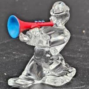 Vintage Waterford Crystal Ireland Merry Music Jewels the Clown Red Trumpet